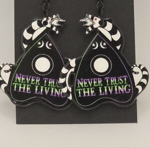 Beetlejuice‎ Never Trust The Living Planchette Earrings HypoAllergenic Handmade